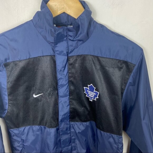 Nike Toronto Maple Leafs Boys Jacket Wind Breaker Coat Lightweight Blue Coat L - Picture 4 of 8
